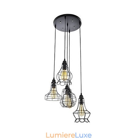 Lustre en métal peint de style mini country Lustre en métal peint de style mini country