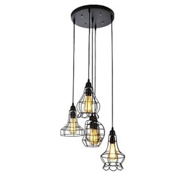 Lustre en métal peint de style mini country