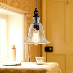 Lustre en verre de style loft européen contracté en forme de cloche