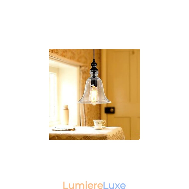 Lustre en verre de style loft européen contracté en forme de cloche