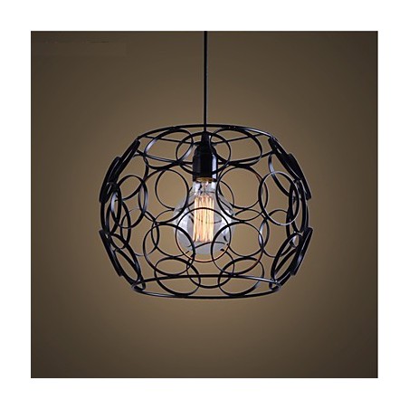 Lampe à suspension à tête unique en fer forgé et verre de style nordique Lampe à suspension à tête unique en fer forgé et verre de style nordique