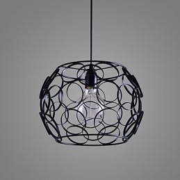 Lampe à suspension à tête unique en fer forgé et verre de style nordique