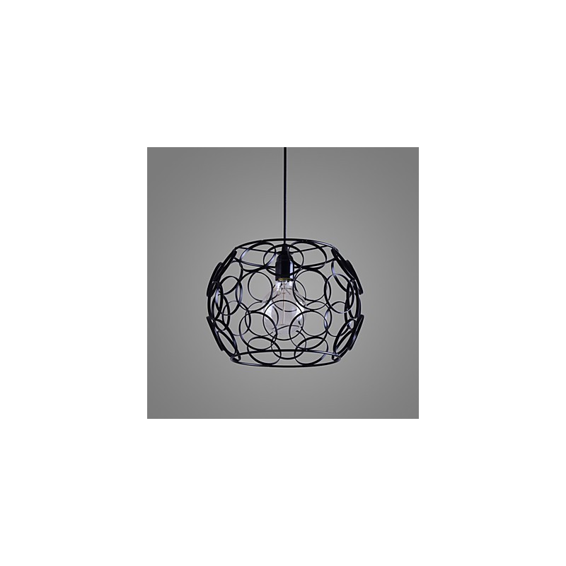 Lampe à suspension à tête unique en fer forgé et verre de style nordique