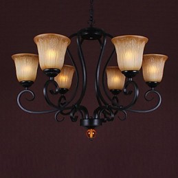 Lustre traditionnel de style bougie classique peint