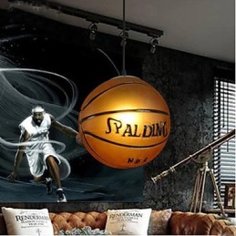 Pendentif en verre style café rétro basket-ball