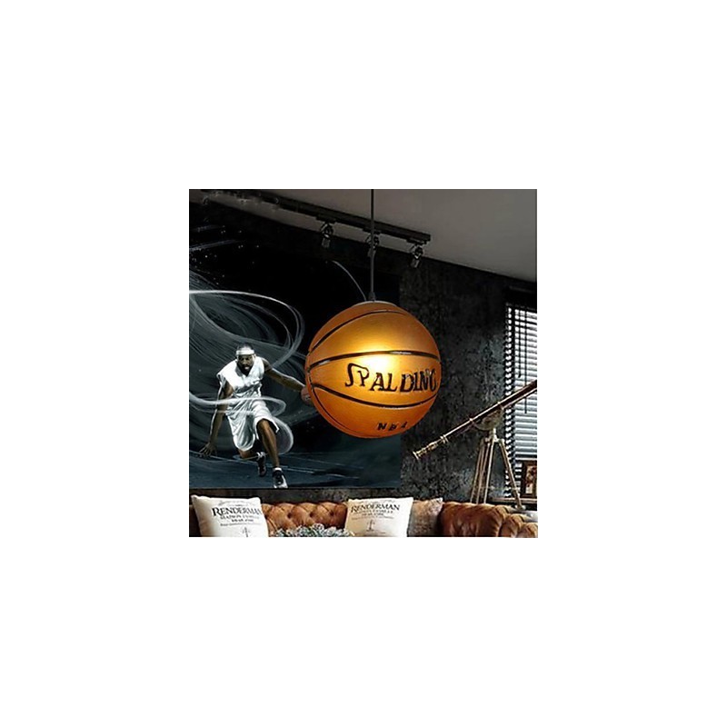 Pendentif en verre style café rétro basket-ball