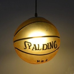 Pendentif en verre style café rétro basket-ball
