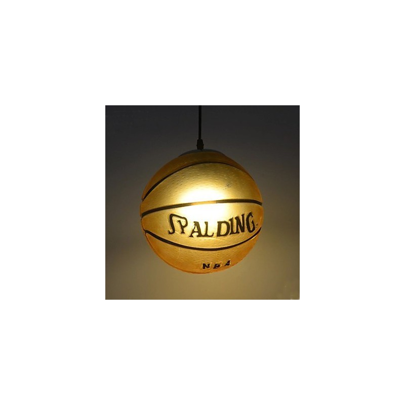 Pendentif en verre style café rétro basket-ball
