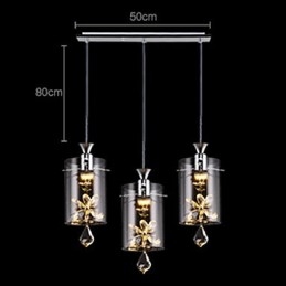 Suspension moderne contemporaine en cristal et autres verres