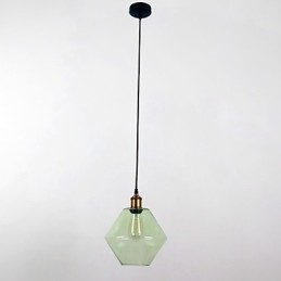 Suspension artistique minimaliste en verre à 1 lumière