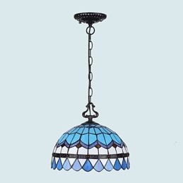 Lustre en vitrail des arts créatifs ruraux européens, restauration des anciennes manières de la lampe