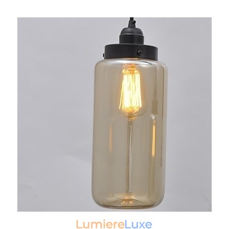 Lustre américain rétro minimaliste en verre simple Lustre américain rétro minimaliste en verre simple