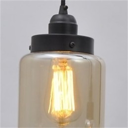 Lustre américain rétro minimaliste en verre simple