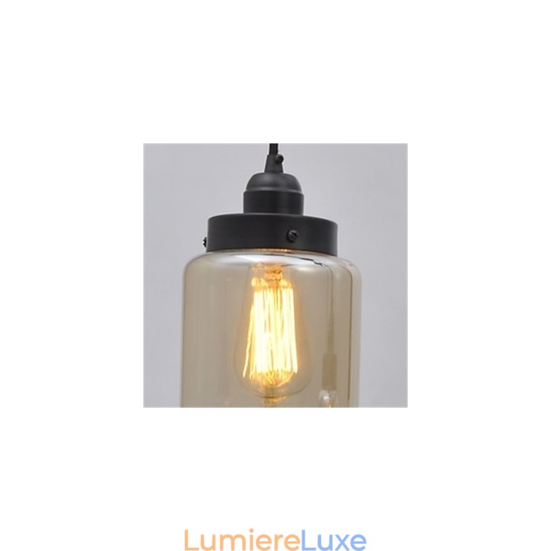 Lustre américain rétro minimaliste en verre simple