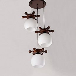 Lampe suspendue en verre pour salle à manger, style méditerranéen européen, style simple et moderne, en bois massif