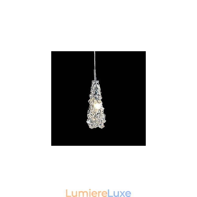 Lustre Tradition Classique en verre transparent à 1 lumière