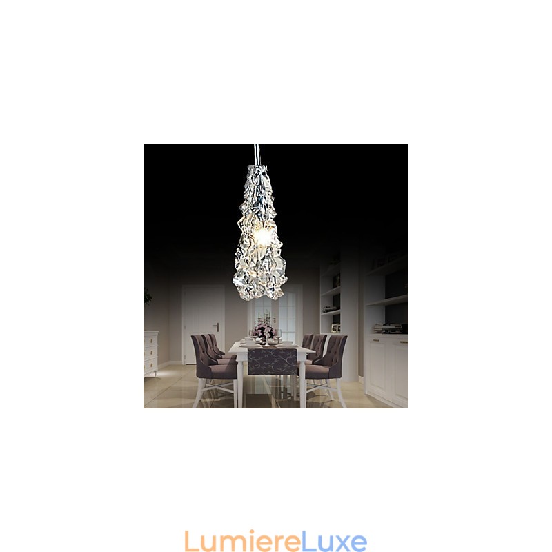 Lustre Tradition Classique en verre transparent à 1 lumière