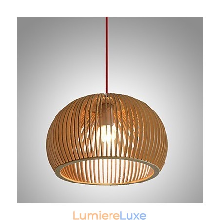 Suspension circulaire en bois de style design, 1 lumière Suspension circulaire en bois de style design, 1 lumière