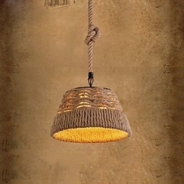 Lustre industriel créatif en corde de chanvre nordique pour repas