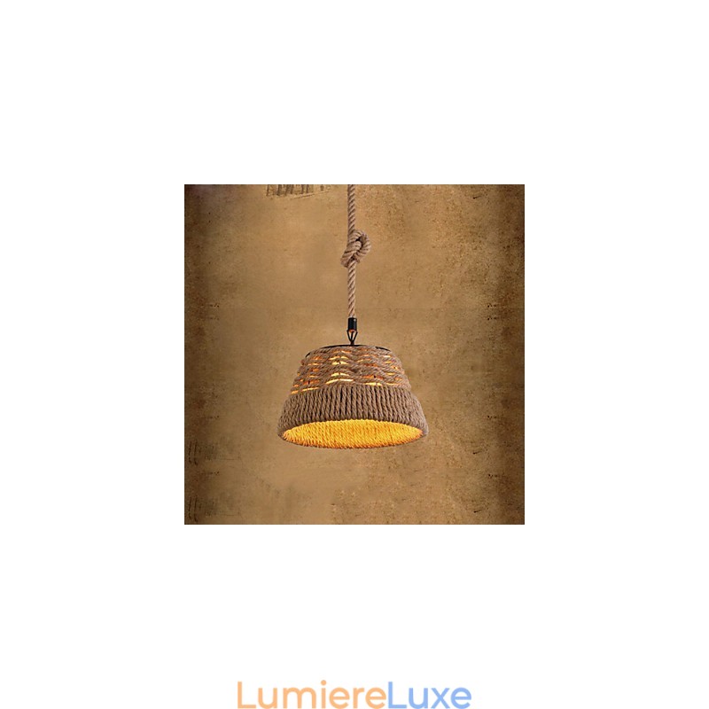 Lustre industriel créatif en corde de chanvre nordique pour repas