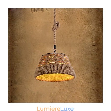 Lustre industriel créatif en corde de chanvre nordique pour repas Lustre industriel créatif en corde de chanvre nordique pour repas