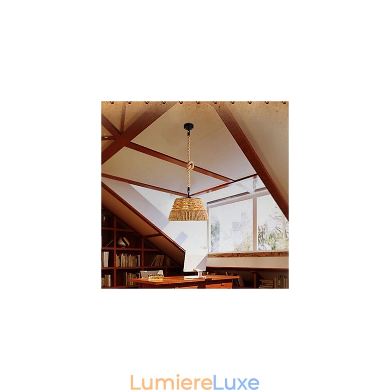 Lustre industriel créatif en corde de chanvre nordique pour repas