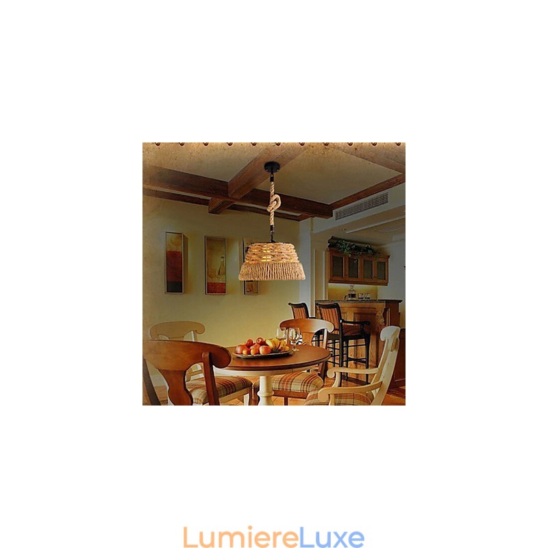 Lustre industriel créatif en corde de chanvre nordique pour repas