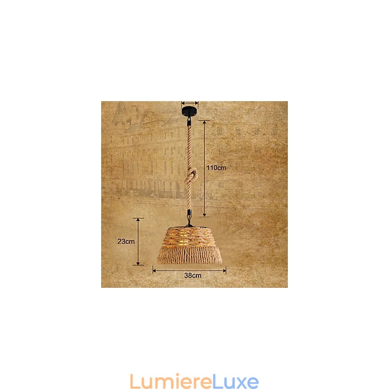 Lustre industriel créatif en corde de chanvre nordique pour repas