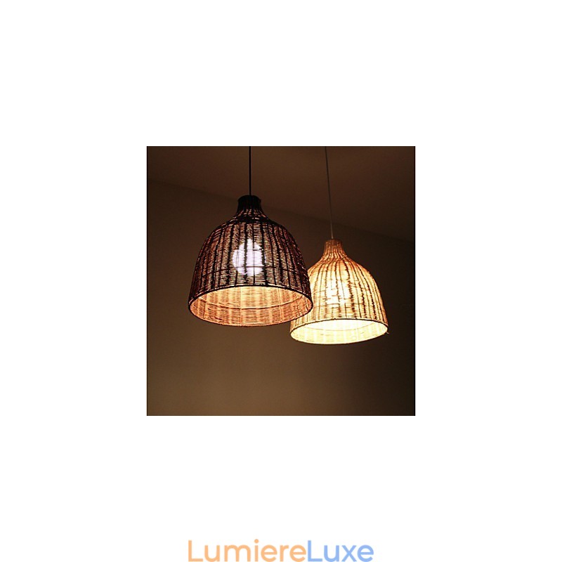 Lampe suspendue de style rural fabriquée à la main par Cane Art
