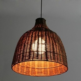 Lampe suspendue de style rural fabriquée à la main par Cane Art