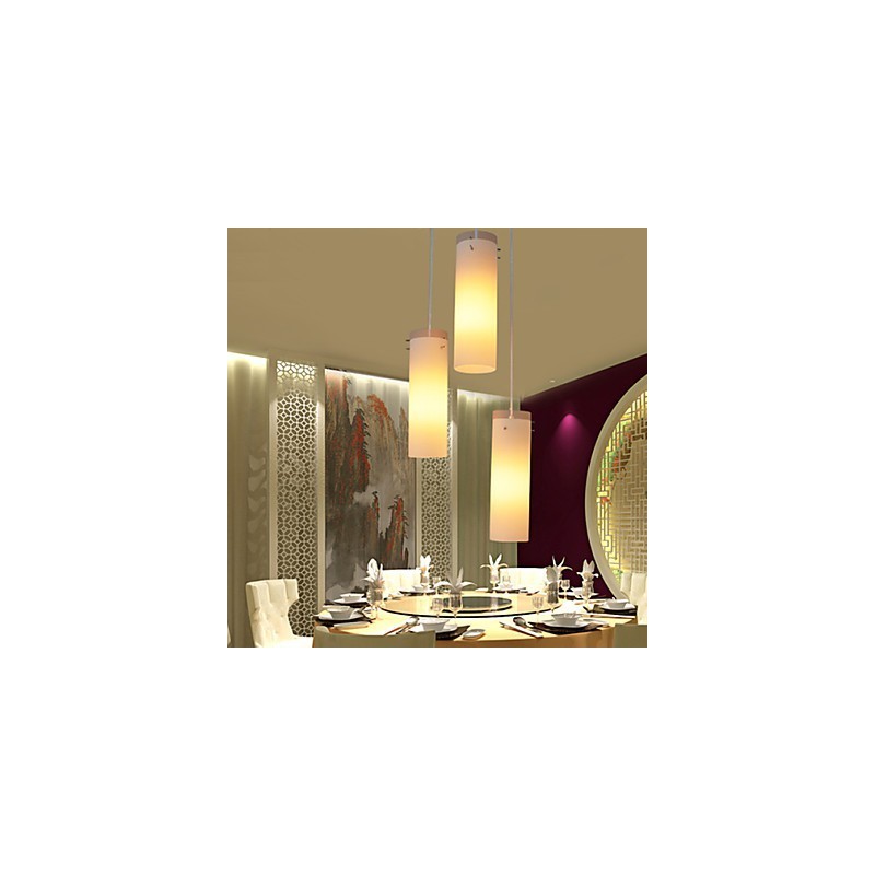 Lampe cylindrique en verre à tête simple et droite, à tambour, à éclairage simple