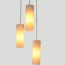 Lampe cylindrique en verre à tête simple et droite, à tambour, à éclairage simple