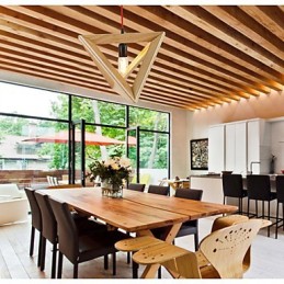 Suspension moderne en bois, lampes suspendues simples, lampe suspendue de café