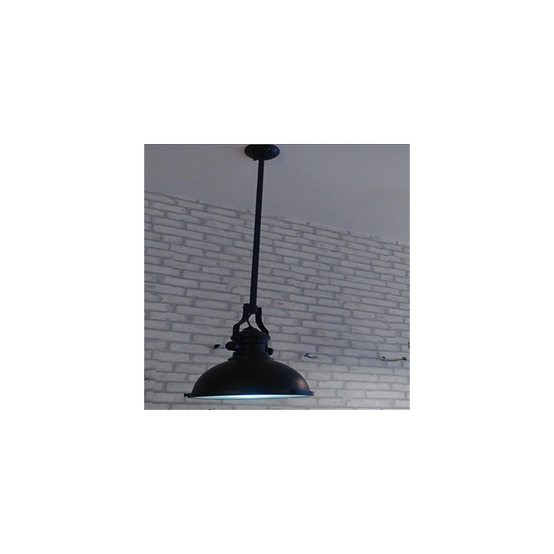 Lustre en fer de style campagnard américain Lustre éolien industriel noir à tête unique
