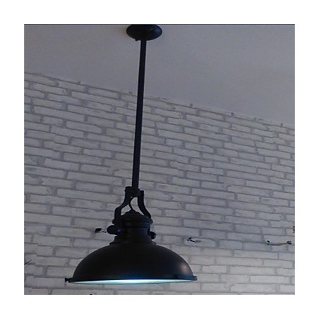 Lustre en fer de style campagnard américain Lustre éolien industriel noir à tête unique Lustre en fer de style campagnard américain Lustre éolien industriel noir à tête unique