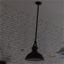 Lustre en fer de style campagnard américain Lustre éolien industriel noir à tête unique