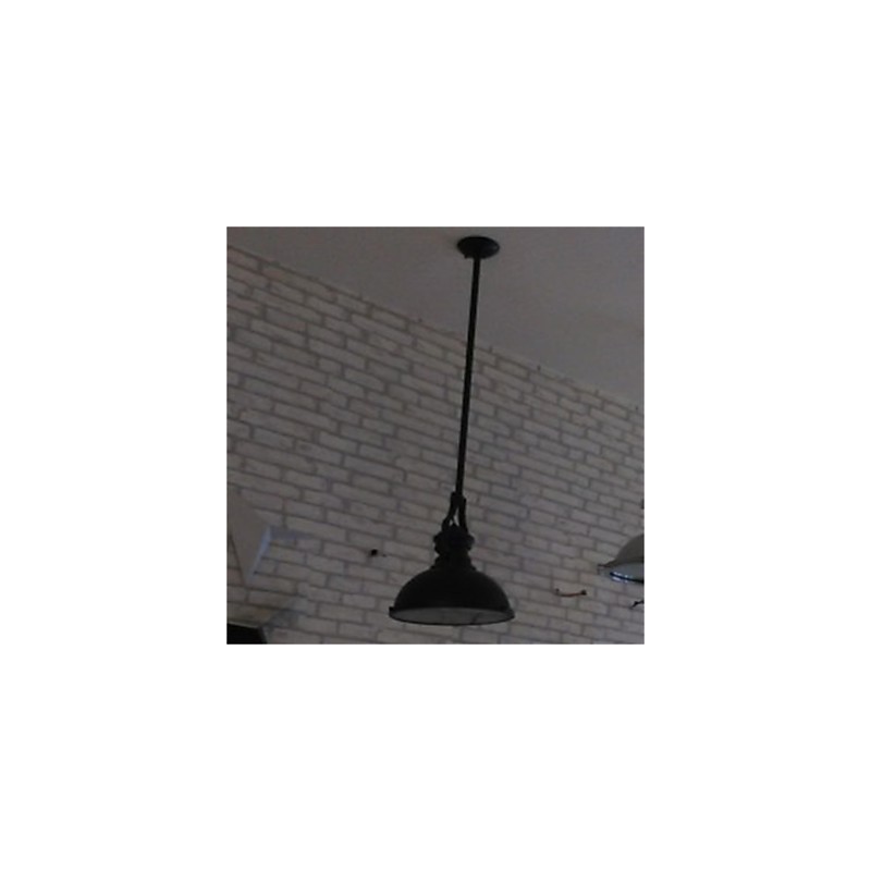 Lustre en fer de style campagnard américain Lustre éolien industriel noir à tête unique