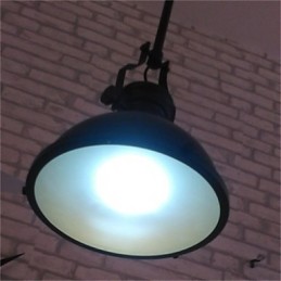 Lustre en fer de style campagnard américain Lustre éolien industriel noir à tête unique