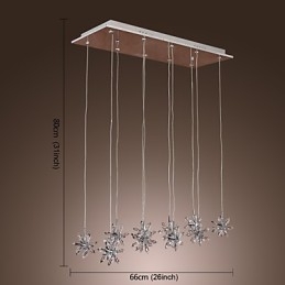 Suspension moderne contemporaine en métal chromé et cristal