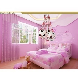 Lampe suspendue minimaliste moderne à 3 lumières pour enfants, motif football