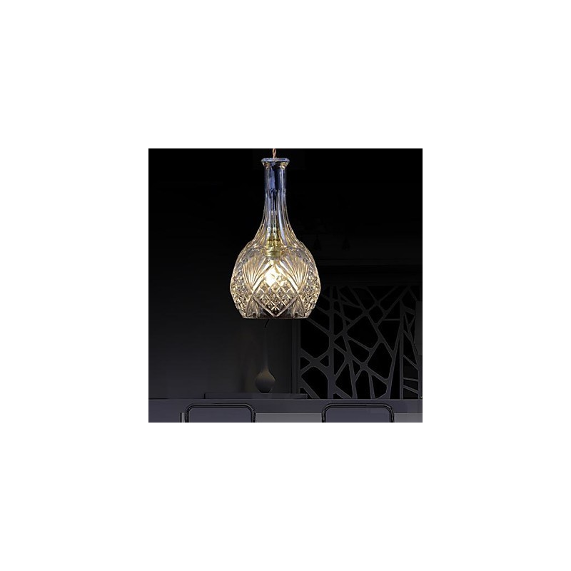 Suspension moderne contemporaine en cristal et métal