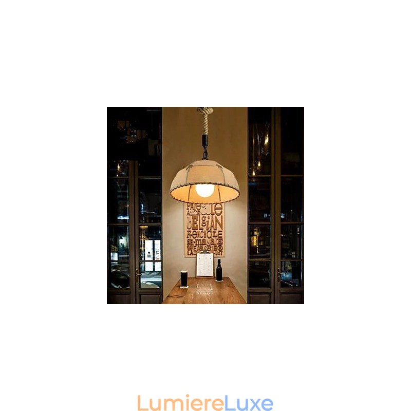 Un bref lustre en corde de chanvre semi-circulaire de Vogue Lights