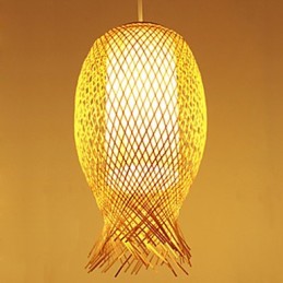 Lampe suspendue en bambou tissé moderne pour salon de thé
