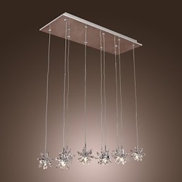 Suspension moderne contemporaine en métal chromé et cristal