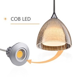 Suspension à 3 lampes à deux niveaux en verre craquelé et chrome poli
