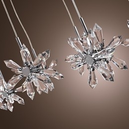 Suspension moderne contemporaine en métal chromé et cristal