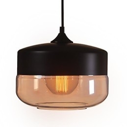 WestMenLights Plafonnier suspendu vintage moderne en verre peint noir, diamètre 250 mm