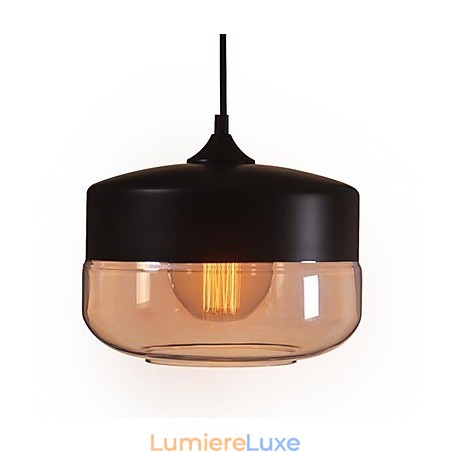 WestMenLights Plafonnier suspendu vintage moderne en verre peint noir, diamètre 250 mm WestMenLights Plafonnier suspendu vintage moderne en verre peint noir, diamètre 250 mm