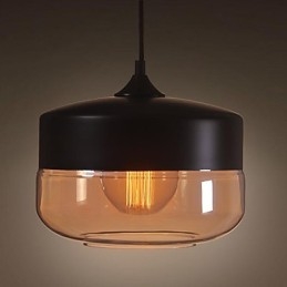 WestMenLights Plafonnier suspendu vintage moderne en verre peint noir, diamètre 250 mm