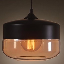 WestMenLights Plafonnier suspendu vintage moderne en verre peint noir, diamètre 250 mm